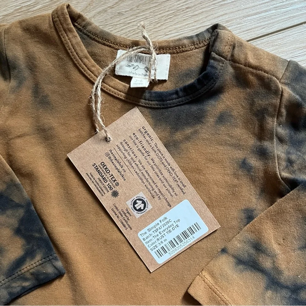 THE SIMPLE FOLK The Everyday Rust Tie-Dye Top Long Sleeve